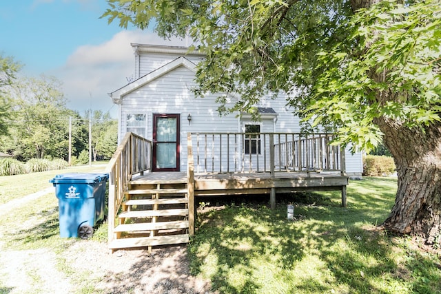 4729 Hittle Dr, Indianapolis, IN 46239 - back of house with a deck and a yard