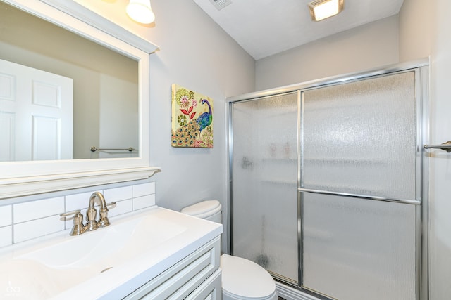 3012 Rollshore Ct, Carmel, IN 46033 - full bath featuring tasteful backsplash, an enclosed shower, and vanity