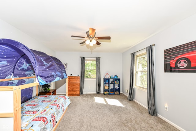 3012 Rollshore Ct, Carmel, IN 46033 - bedroom with carpet floors and ceiling fan