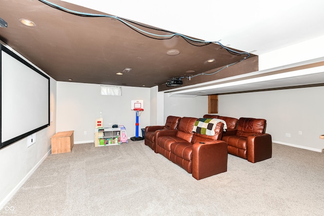 3012 Rollshore Ct, Carmel, IN 46033 - carpeted home theater with baseboards and recessed lighting