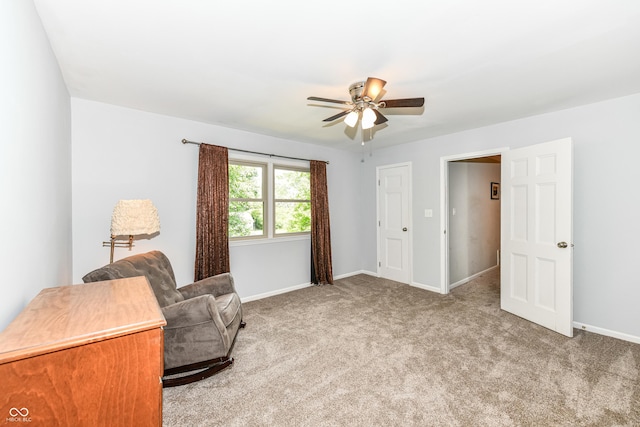 3012 Rollshore Ct, Carmel, IN 46033 - sitting room featuring ceiling fan and light carpet