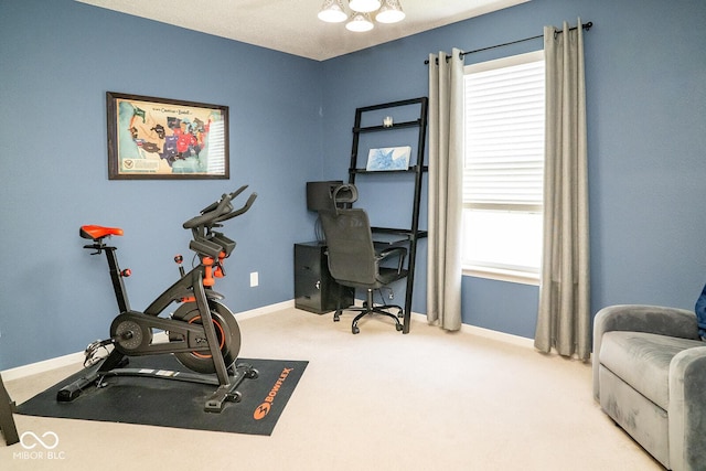5322 Lily Pad Ln, Indianapolis, IN 46237 - carpeted home office featuring plenty of natural light and a chandelier