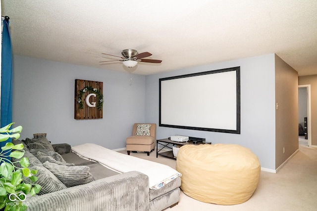 5322 Lily Pad Ln, Indianapolis, IN 46237 - carpeted cinema with a ceiling fan and baseboards