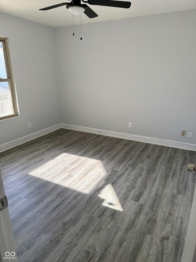 4024 Zinfandel Way, Indianapolis, IN 46254 - spare room with ceiling fan and dark wood-style flooring