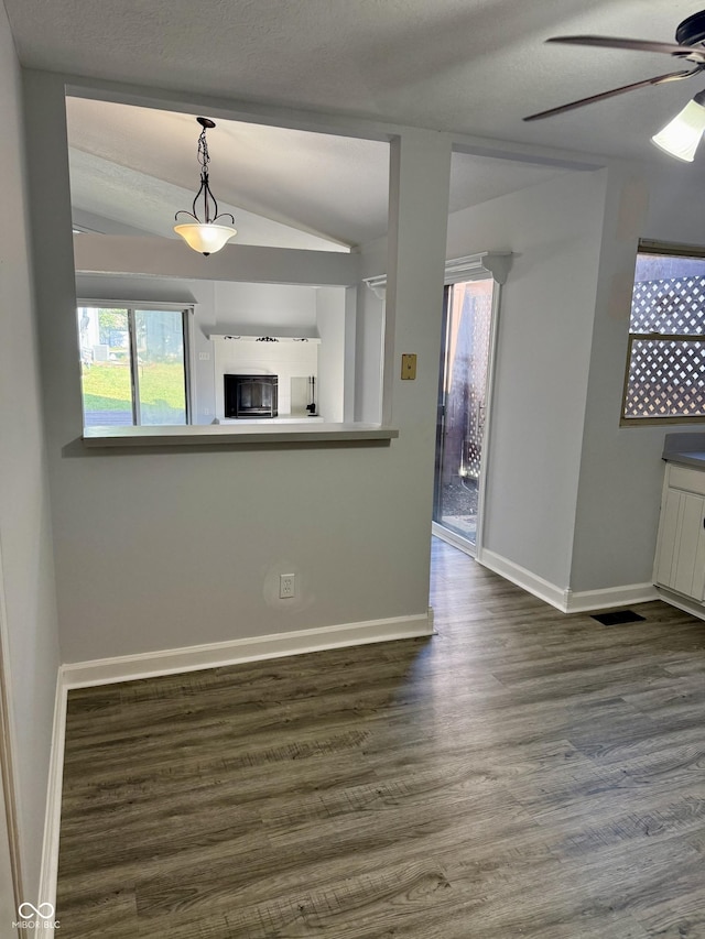 4024 Zinfandel Way, Indianapolis, IN 46254 - unfurnished living room with dark wood finished floors and a ceiling fan