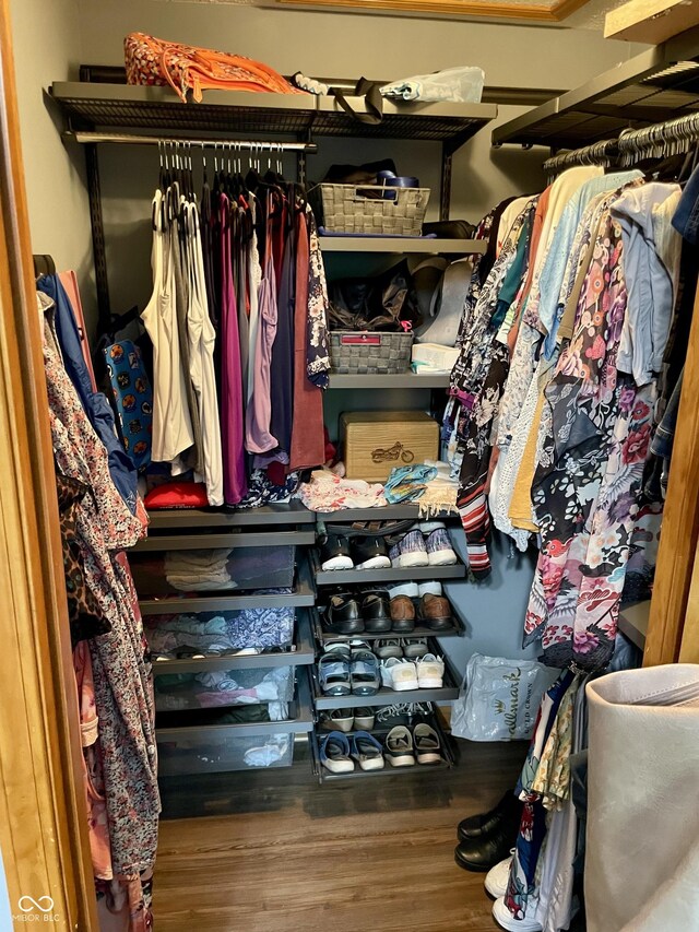 6191 Wildcat Dr, Indianapolis, IN 46203 - walk in closet with wood finished floors