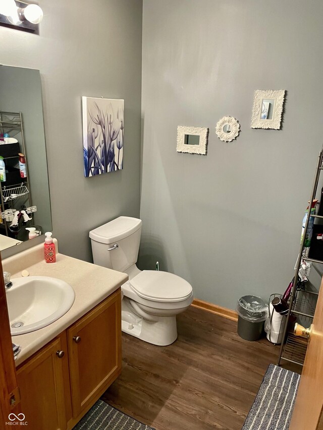 6191 Wildcat Dr, Indianapolis, IN 46203 - bathroom with wood finished floors and vanity