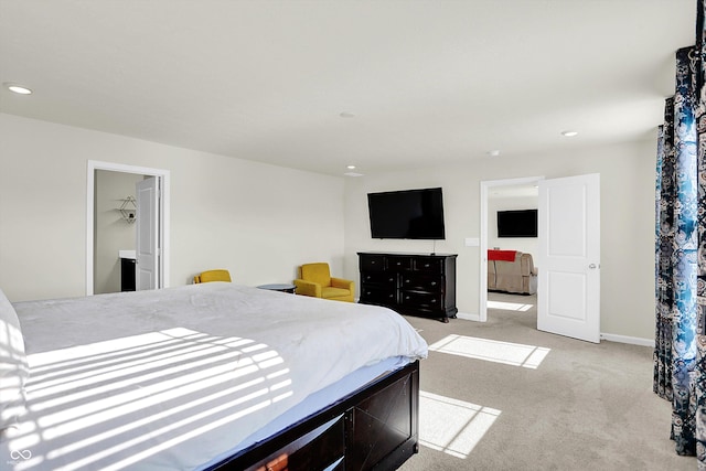 2738 Pointe Club Rd, Indianapolis, IN 46229 - bedroom featuring light colored carpet and recessed lighting
