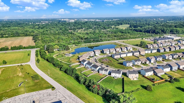 2738 Pointe Club Rd, Indianapolis, IN 46229 - aerial perspective of suburban area with a large body of water and a heavily wooded area