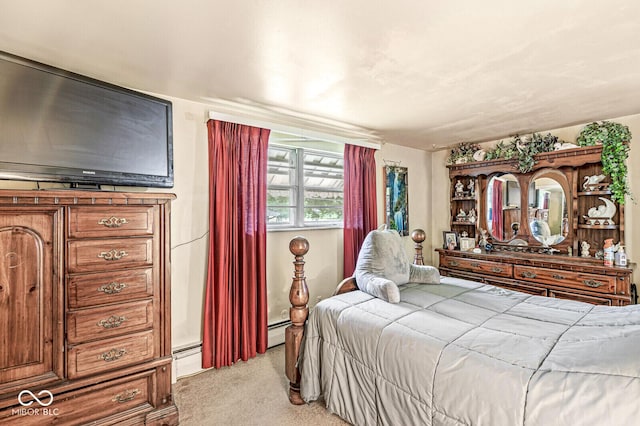 6241 S Meridian St, Indianapolis, IN 46217 - bedroom featuring light colored carpet and baseboard heating