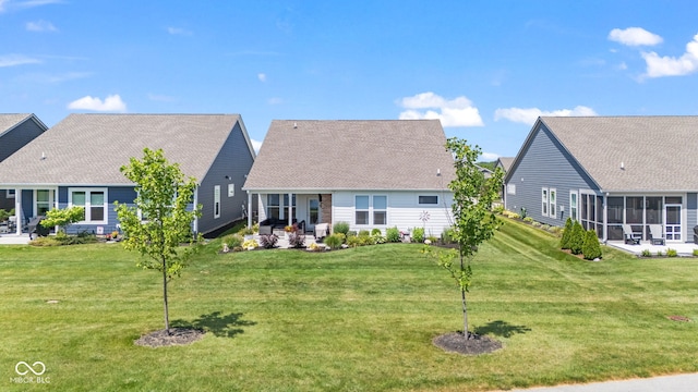 19677 Sumrall Pl, Westfield, IN 46074 - back of property featuring a lawn and a sunroom