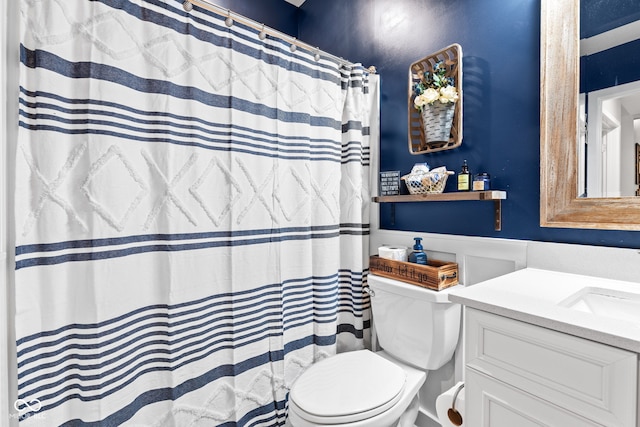 19677 Sumrall Pl, Westfield, IN 46074 - full bathroom featuring vanity and a wainscoted wall