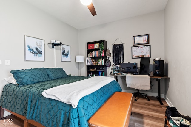 19677 Sumrall Pl, Westfield, IN 46074 - bedroom with wood finished floors, a desk, and ceiling fan