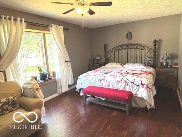 11 Mccutcheon Dr, Lafayette, IN 47909 - bedroom with wood finished floors, a textured ceiling, and ceiling fan