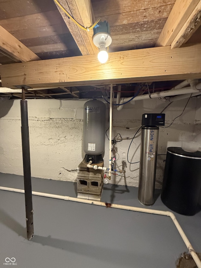 11698 N Bethesda Rd, Mooresville, IN 46158 - unfinished basement with a water softener