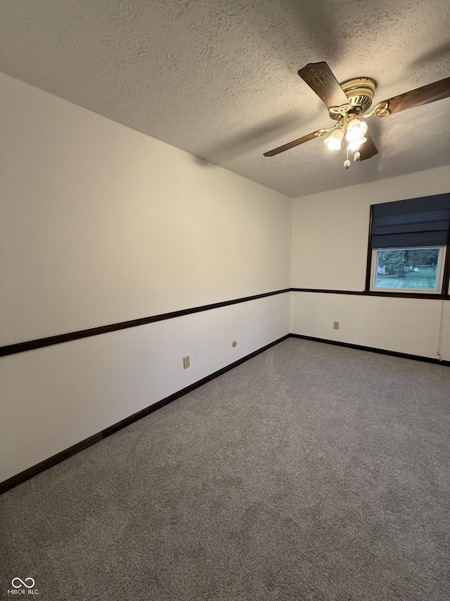 11698 N Bethesda Rd, Mooresville, IN 46158 - unfurnished room with carpet floors, a textured ceiling, and a ceiling fan