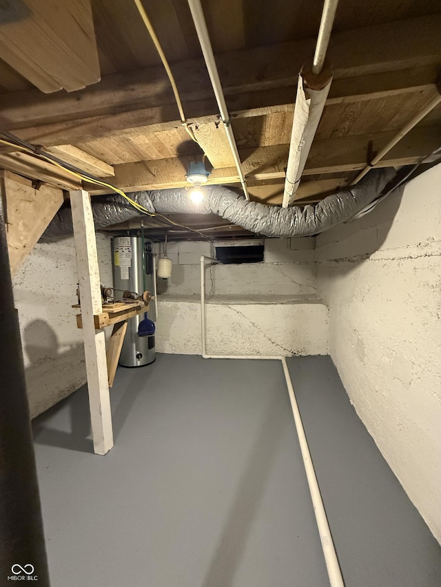 11698 N Bethesda Rd, Mooresville, IN 46158 - unfinished basement with water heater
