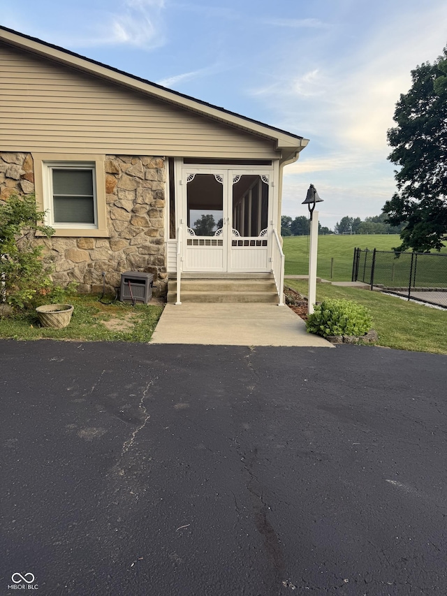 11698 N Bethesda Rd, Mooresville, IN 46158 - doorway to property featuring stone siding