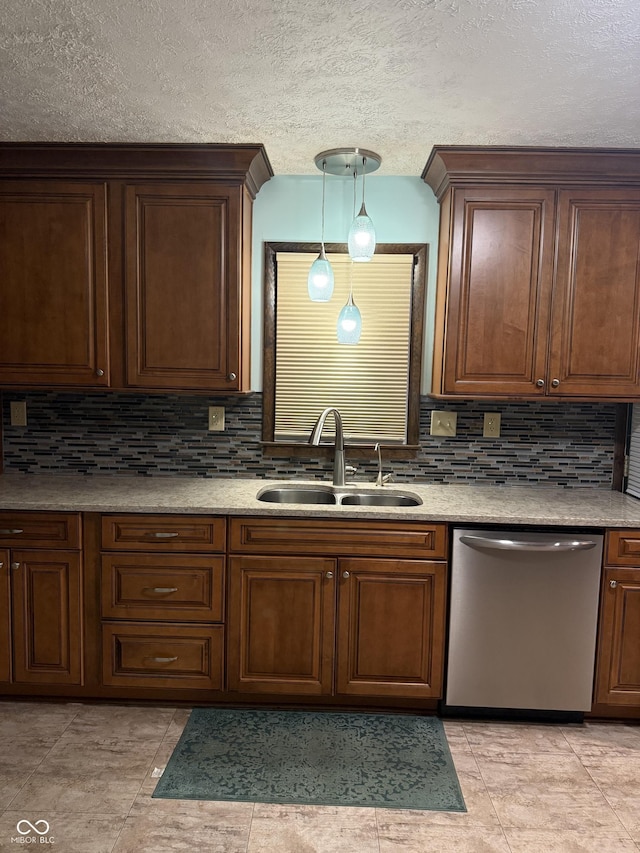 11698 N Bethesda Rd, Mooresville, IN 46158 - kitchen with dishwasher, tasteful backsplash, decorative light fixtures, and light tile patterned floors