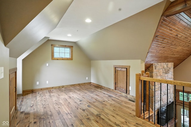 7563 Grizzly Dr, Nineveh, IN 46164 - bonus room with lofted ceiling and hardwood / wood-style floors