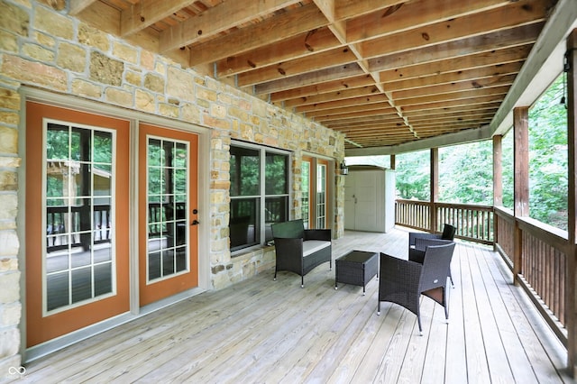 7563 Grizzly Dr, Nineveh, IN 46164 - wooden deck with outdoor lounge area