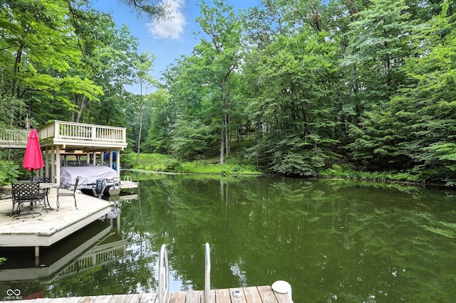 7563 Grizzly Dr, Nineveh, IN 46164 - dock area with a water view and a wooded view
