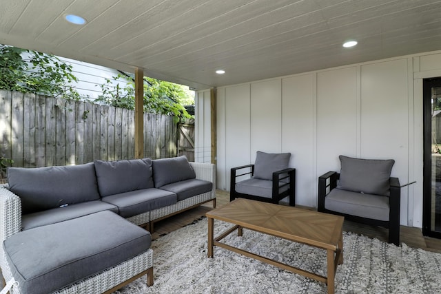 8138 Harrison Dr, Lawrence, IN 46226 - view of patio / terrace featuring outdoor lounge area
