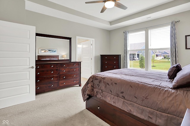 355 Ehrlich Ln, Westfield, IN 46074 - bedroom with light colored carpet, ceiling fan, and connected bathroom