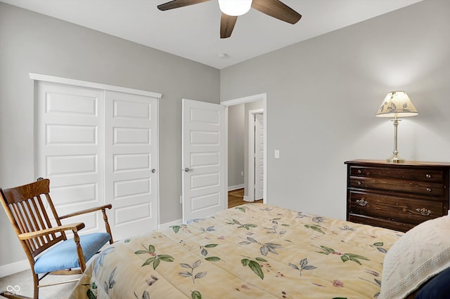 355 Ehrlich Ln, Westfield, IN 46074 - bedroom featuring a closet and ceiling fan