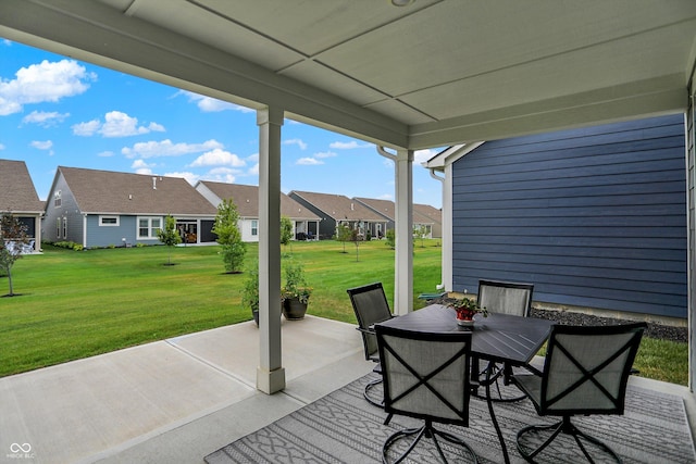 355 Ehrlich Ln, Westfield, IN 46074 - wooden terrace with a residential view, a patio area, a lawn, and outdoor dining area