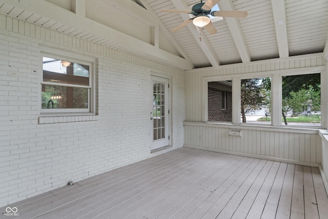10184 Lakeshore Dr E, Carmel, IN 46033 - unfurnished sunroom with ceiling fan and healthy amount of natural light