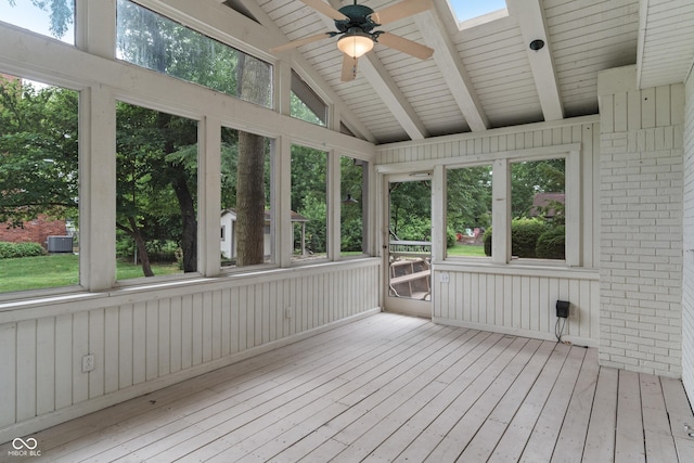 10184 Lakeshore Dr E, Carmel, IN 46033 - unfurnished sunroom featuring ceiling fan and healthy amount of natural light
