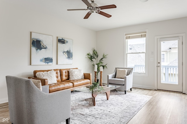 2570 Congress St, Carmel, IN 46032 - living room featuring light wood-type flooring and ceiling fan
