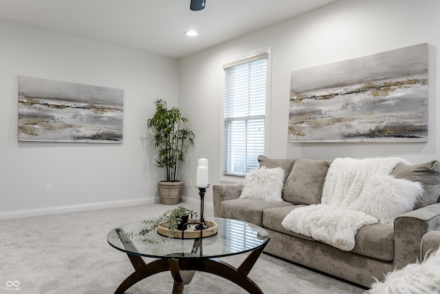 2570 Congress St, Carmel, IN 46032 - carpeted living area featuring baseboards and recessed lighting