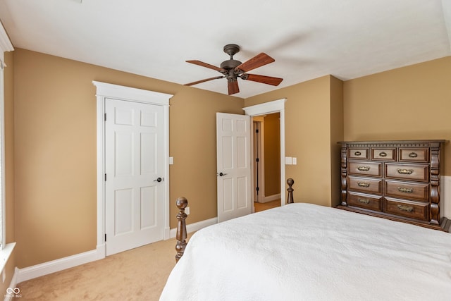 3750 S Whitehorse Rd, Nashville, IN 47448 - bedroom featuring light colored carpet and ceiling fan