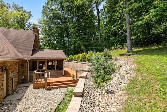 3750 S Whitehorse Rd, Nashville, IN 47448 - view of grassy yard featuring a deck