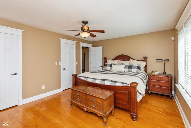 3750 S Whitehorse Rd, Nashville, IN 47448 - bedroom featuring light wood-style flooring and a ceiling fan
