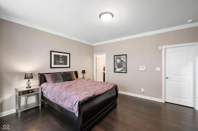 869 N Park Trail Dr, Carmel, IN 46032 - bedroom with crown molding and dark wood-type flooring