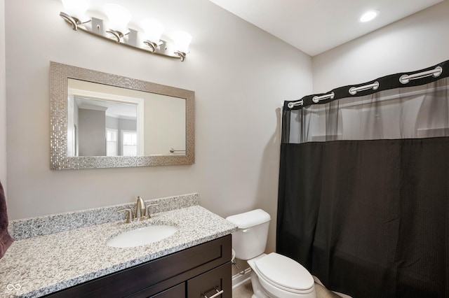 869 N Park Trail Dr, Carmel, IN 46032 - bathroom featuring vanity and a shower with shower curtain