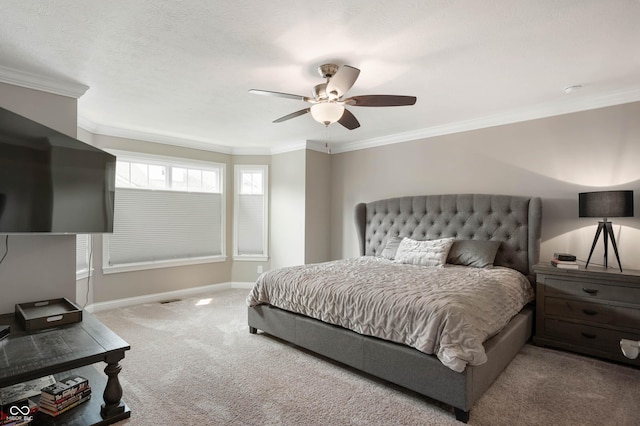 869 N Park Trail Dr, Carmel, IN 46032 - carpeted bedroom featuring crown molding and ceiling fan