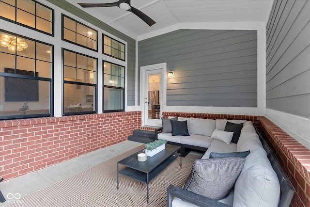1275 Stonehaven Dr, Westfield, IN 46074 - view of patio / terrace with an outdoor hangout area and a ceiling fan