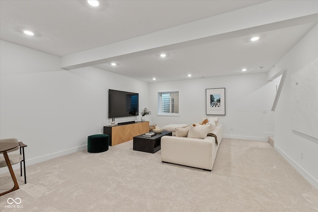 1275 Stonehaven Dr, Westfield, IN 46074 - living room featuring light carpet and recessed lighting