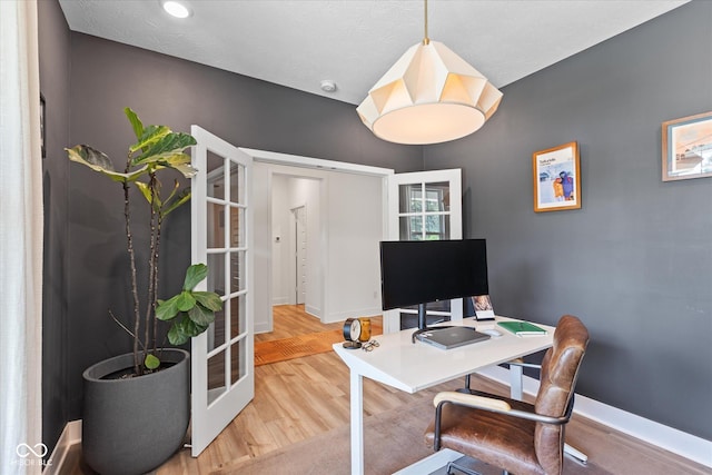 1275 Stonehaven Dr, Westfield, IN 46074 - office area with french doors and wood finished floors