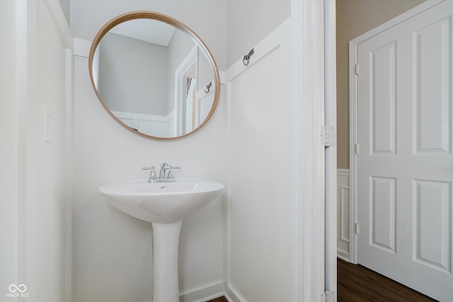 13722 Wendessa Dr, Fishers, IN 46038 - bathroom with wood finished floors and a sink