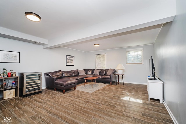 20 Druid Hill Ct, Carmel, IN 46032 - living area with wine cooler and wood finished floors