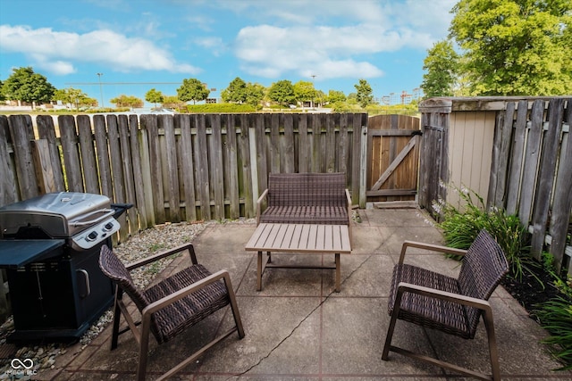 20 Druid Hill Ct, Carmel, IN 46032 - fenced backyard featuring a patio area, a gate, and a grill