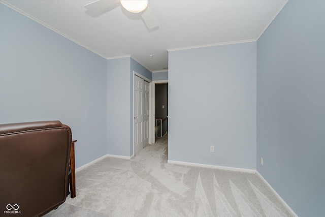 20 Druid Hill Ct, Carmel, IN 46032 - carpeted home office with ceiling fan and crown molding