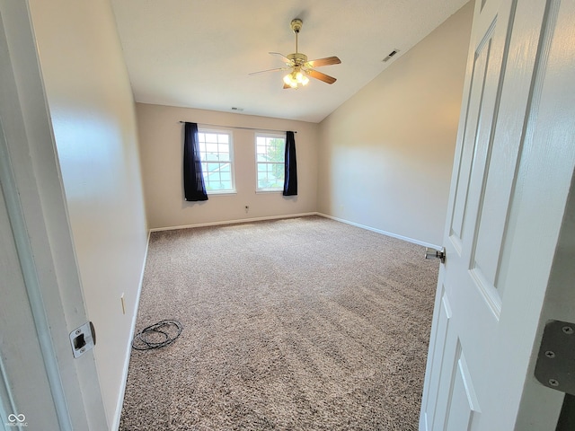 1047 S Jefferson St, Brownsburg, IN 46112 - carpeted empty room with lofted ceiling and ceiling fan