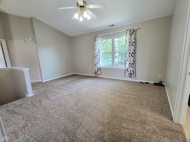 1047 S Jefferson St, Brownsburg, IN 46112 - carpeted spare room featuring a ceiling fan and lofted ceiling
