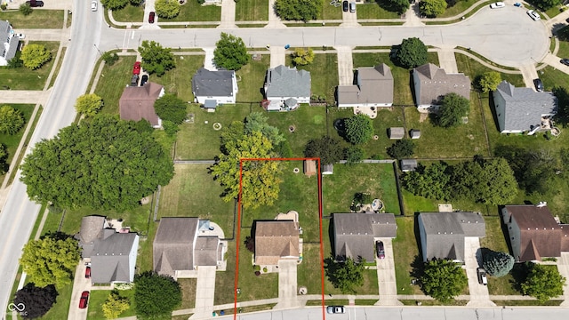1047 S Jefferson St, Brownsburg, IN 46112 - aerial perspective of suburban area with property boundaries highlighted